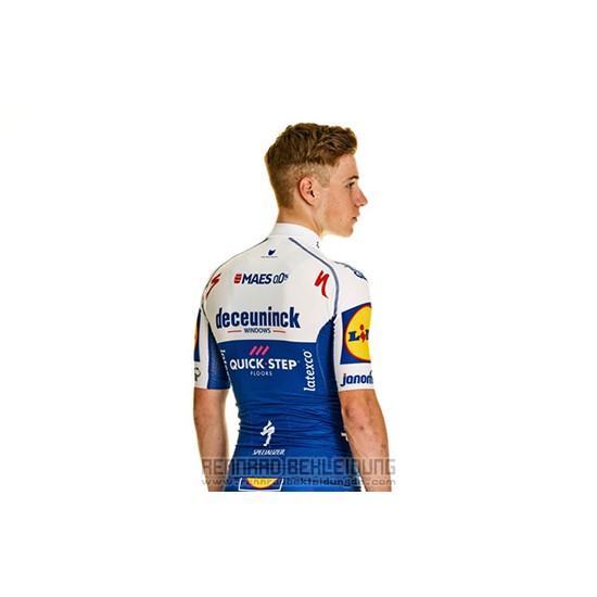 2020 Fahrradbekleidung Deceuninck Quick Step Wei Azul Trikot Kurzarm und Tragerhose